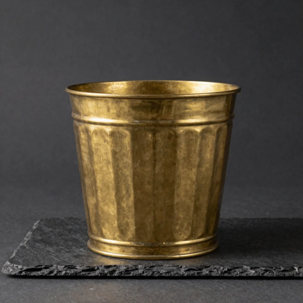 Architectural Ribbed Metal Planter